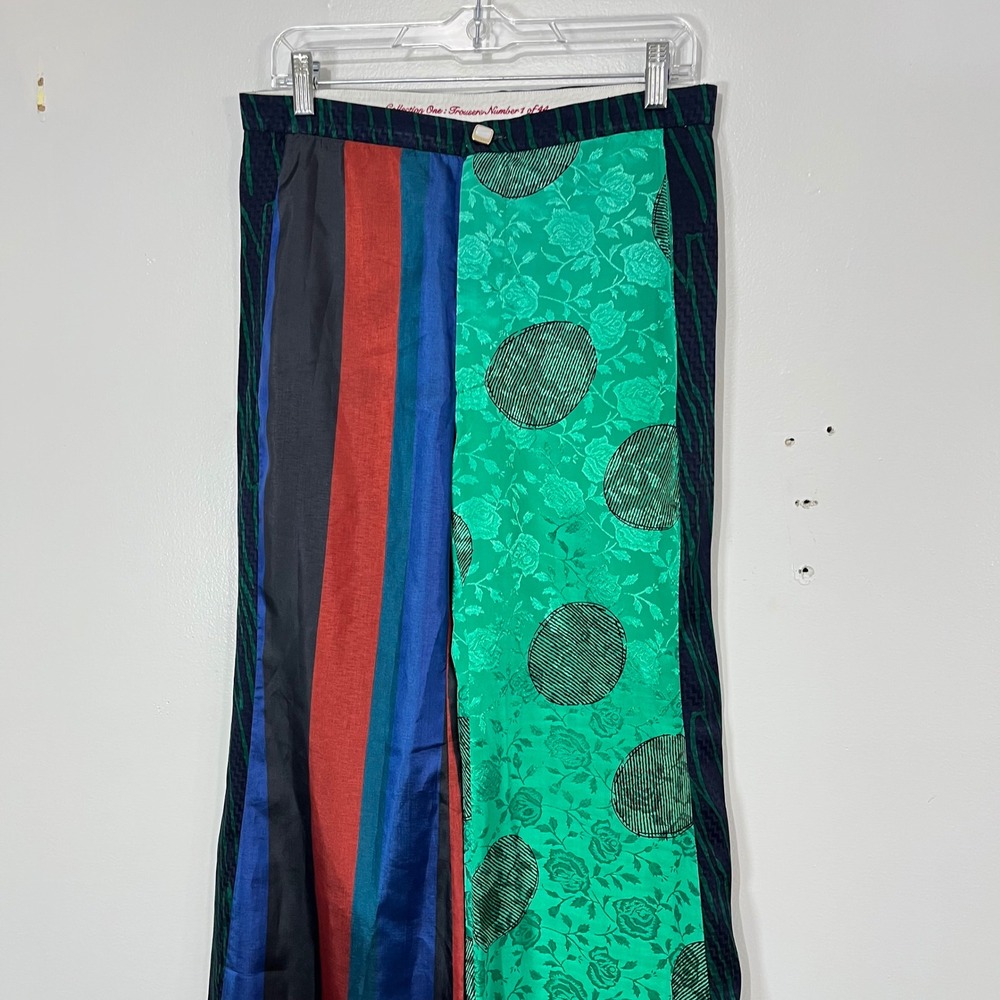 BOYY Motel Bed Wide Leg Abstract Silk Adjustable Waist‎ Trouser Pants Size M/L - Picture 2 of 7